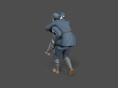 the wounded Low-poly 3D model purchase