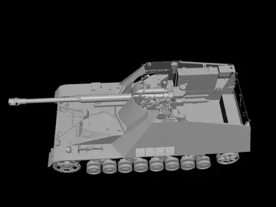 G40 Nashorn Tank Low-poly 3D model