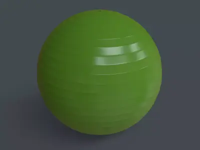 PBR Yoga Ball - Green Low-poly 3D model