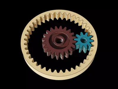 Animated Gears 6 3D model