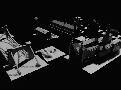 Low Poly Building Pack 3D model