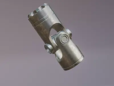 Universal Joint  and  Procedural Worn Painted Metal Material  Free 3D model
