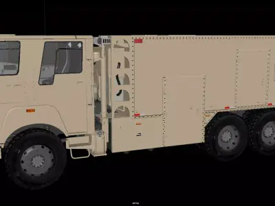 Radiological Solid Waste Treatment Truck 6x6 1to1 3D Model 3D model