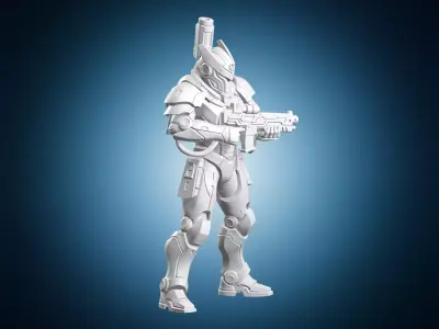 Armored Sci-Fi Soldier 3D print model purchase