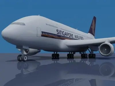 Singapore Airlines A380 3D model