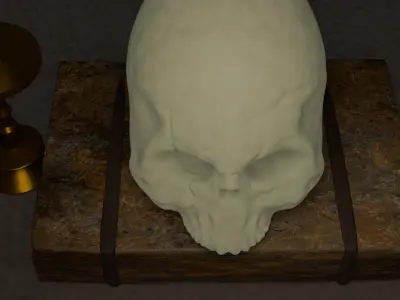 skull and the book Free 3D model