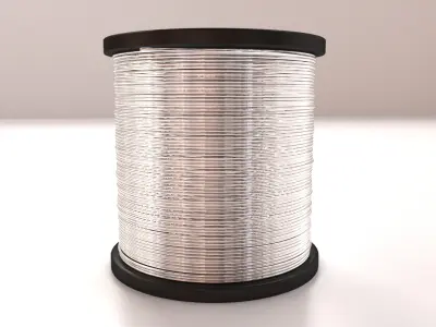 Solder spool of silver wire 3D model