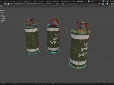 M18 Smoke Grenade Low-poly 3D model