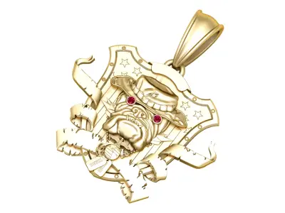 Marine Corp s Devil Dog   Gold Shield Pendan 3D print model