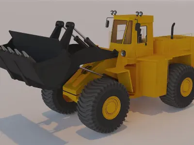 CAT 225  Loading  Machine Low-poly 3D model