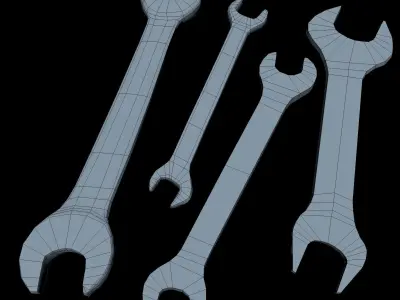 Wrenchs Low Poly wrenches - wrenches Low-poly 3D model