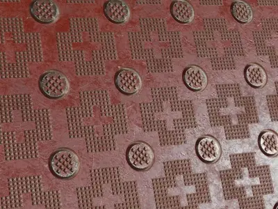 Studded Industrial Metal Plate PBR Seamless Texture