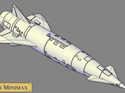 Avro Blue Steel Vulcan variant with unfolded fin 3D print model