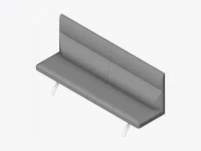 Seat - Bench - Worksmart - Backrest High Low-poly 3D model