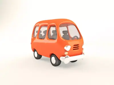 minibus Low-poly 3D model purchase