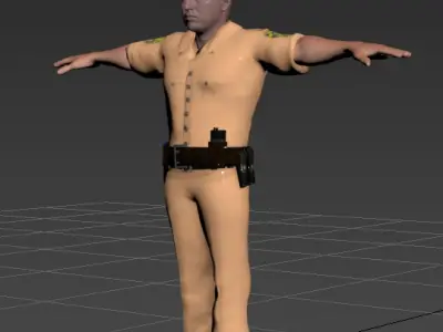 Police man Free low-poly 3D model