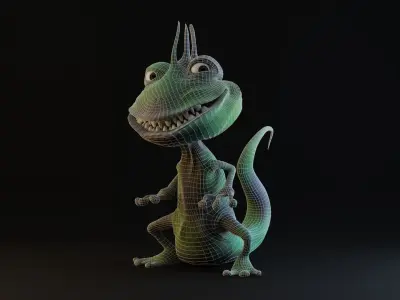 Frogski 3D model dinosaur Low-poly 3D model