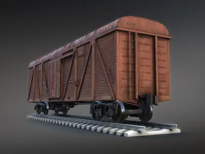 Railroad Boxcar Low-poly 3D model