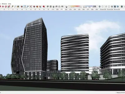 Sketchup Commercial Complex 110 3D model