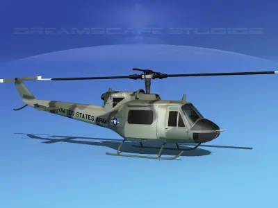 Bell UH-1B Iroquois US Army SF 3D model