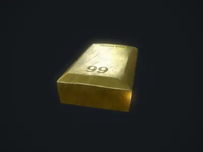 Gold Bar Low-poly 3D model purchase