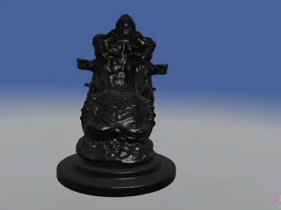 Giger Style  Sci-fi Cockpit Chair 3D model