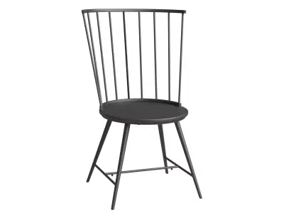 High Back Black Metal Chair Low-poly 3D model