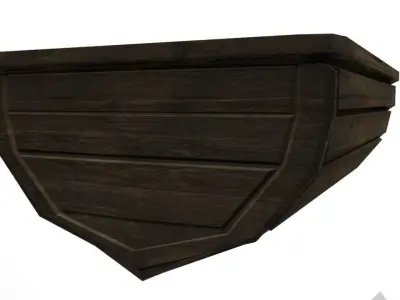 Lowpoly boat wooden Free low-poly 3D model