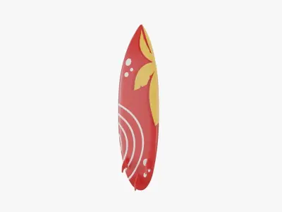 Surfboard with Fin 3D model