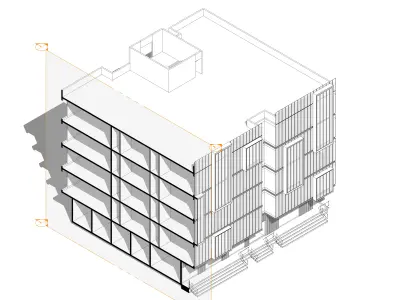 Commercial Hotel and Business Offices Low-poly 3D model