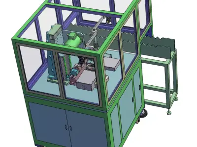 Precision Turning Machine with Single Cutter and Dual Servos  3D model