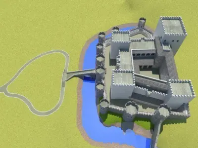 CASTLE low poly in minecraft Low-poly 3D model