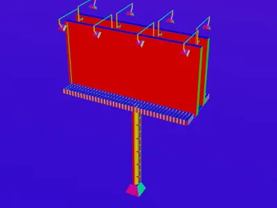 Billboard 3d model with advertisement Low-poly 3D model