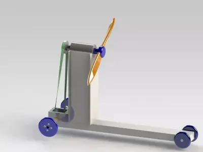 animation of downwind propller vehicle 3D model