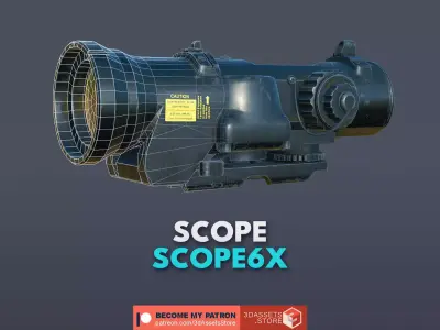 Weapon - Scope - 08 - Scope6X Low-poly 3D model