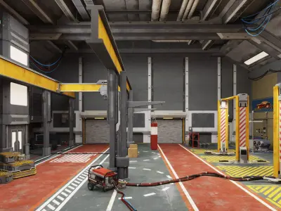 Cyberpunk repair workshop 3D model
