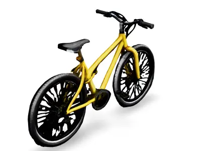 Realistic Yellow Mountain Bike 3D Model Low-poly 3D model