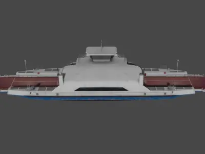 Rhein ferry 3D model low-poly Low-poly 3D model