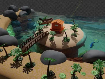 Treasure Island Scenery Low-poly 3D model
