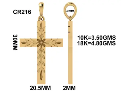 CROSS PENDANT CR216 3D print model
