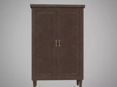 Old Wooden Cabinet Low-poly 3D model