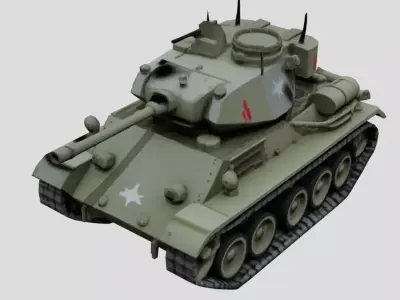 M24  Light Tank - 3D Model 3D model