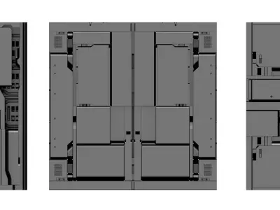 Three Panel Modules 3D model