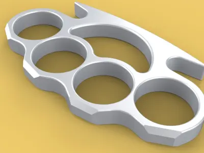 BRASS KNUCKLES KNUCKLE DUSTER SELF DEFENSE FIST LOAD GRIP HAND 3D model
