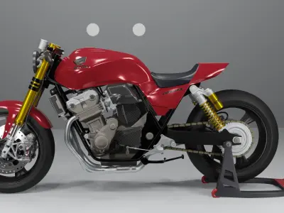 HONDA CB400 CAFE RACER CUSTEM Low-poly 3D model