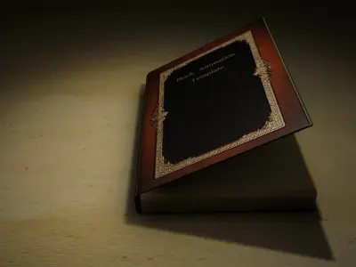 The book cover  and page opens 3D model