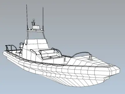 Search and rescue boat FRC903 Low-poly 3D model
