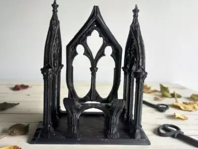 Cathedral-inspired phone holder 3D print model