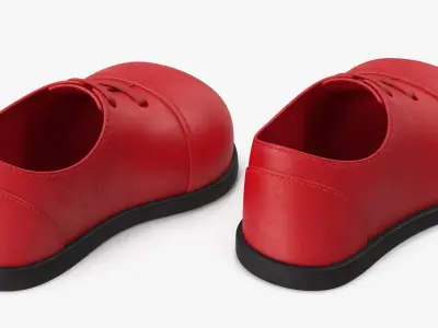 Cartoon Leather Shoes Red 3D model