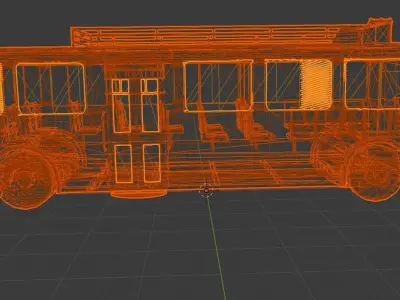 bus big Low-poly 3D model